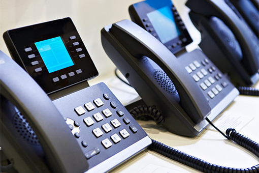 Three PhoneSuite Business Phone Systems Units at an Office in Davie FL